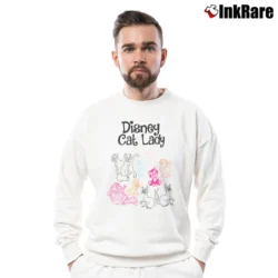 Men’s Disney Cat Lady Crewneck Sweatshirt in white | Cozy Fabric, Clean Style