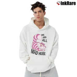 Men’s Disney Cheshire Cat Alice Wonderland Pullover Hoodie in white | Cozy, Durable, Modern Fit