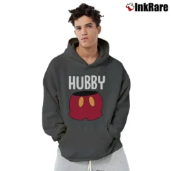 Men’s Disney Couple Matching Vacation Wifey Hubby Mickey Mouse Pullover Hoodie in charcoal | Cozy, Durable, Modern Fit