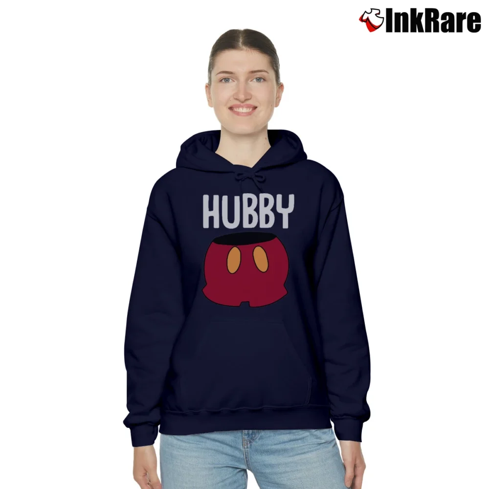 Women’s Disney Couple Matching Vacation Wifey Hubby Mickey Mouse Cozy Hoodie in navy | Warm, Structured, Stylish