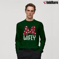Men’s Disney Couple Matching Vacation Wifey Hubby Mickey Mouse Long-Sleeve Shirt in forest green | Sleek, Lightweight, Year-Round Wear