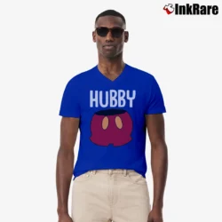 Men’s Disney Couple Matching Vacation Wifey Hubby Mickey Mouse V-Neck Tee in royal blue | Sharp, Breathable, Everyday Staple