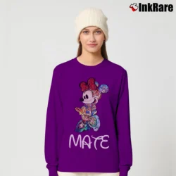 Women’s Disney Couple Mickey Minnie Love Soul Mate Long-Sleeve Top in purple | Sleek, Versatile, All-Season