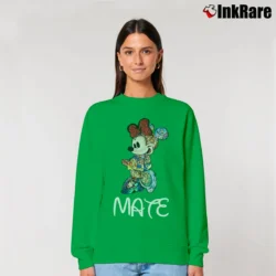 Women’s Disney Couple Mickey Minnie Love Soul Mate Relaxed Sweatshirt in irish green | Soft, Laid-Back Vibe
