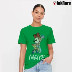 Women’s Disney Couple Mickey Minnie Love Soul Mate Signature T-Shirt in irish green | Soft, Flattering Fit