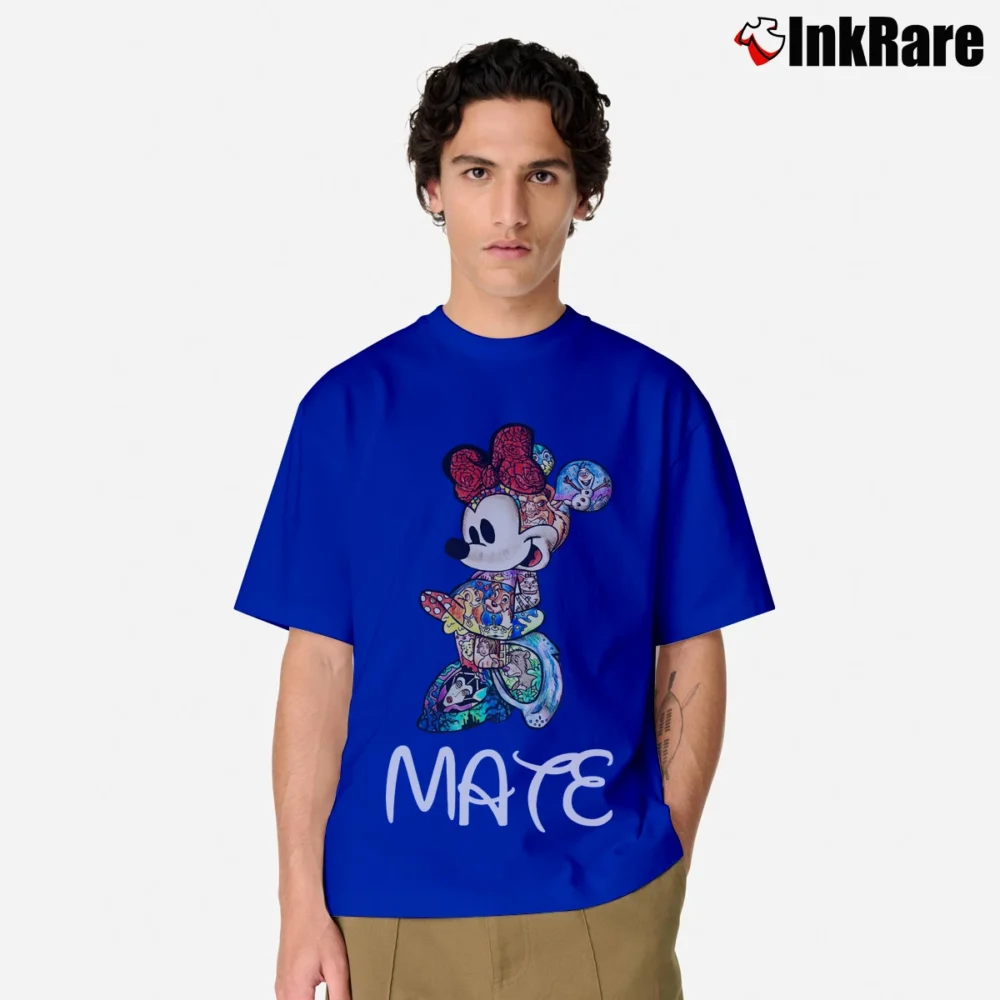 Men’s Disney Couple Mickey Minnie Love Soul Mate Classic T-Shirt in royal blue | Soft, Breathable Everyday Wear