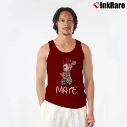 Men’s Disney Couple Mickey Minnie Love Soul Mate Tank Top in maroon | Breathable, Active-Friendly Design