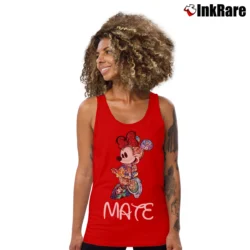 Women’s Disney Couple Mickey Minnie Love Soul Mate Tank Top in red | Lightweight, Movement-Friendly