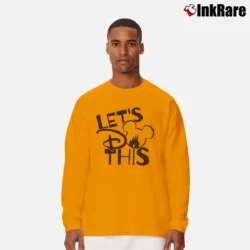 Men’s Disney Couples Matching Let's Do This Vacation Mickey Long-Sleeve Shirt in orange | Sleek, Lightweight, Year-Round Wear