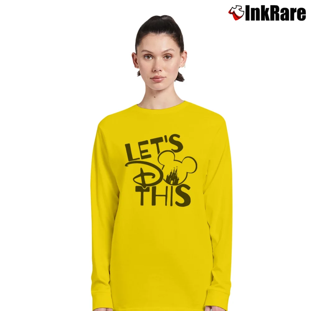 Women’s Disney Couples Matching Let's Do This Vacation Mickey Long-Sleeve Top in yellow | Sleek, Versatile, All-Season
