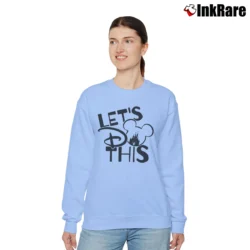 Women’s Disney Couples Matching Let's Do This Vacation Mickey Relaxed Sweatshirt in light blue | Soft, Laid-Back Vibe