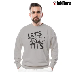 Men’s Disney Couples Matching Let's Do This Vacation Mickey Crewneck Sweatshirt in sport grey | Cozy Fabric, Clean Style