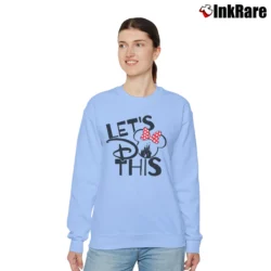 Women’s Disney Couples Matching Let's Do This Vacation Minnie Relaxed Sweatshirt in light blue | Soft, Laid-Back Vibe