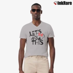 Men’s Disney Couples Matching Let's Do This Vacation Minnie V-Neck Tee in sport grey | Sharp, Breathable, Everyday Staple
