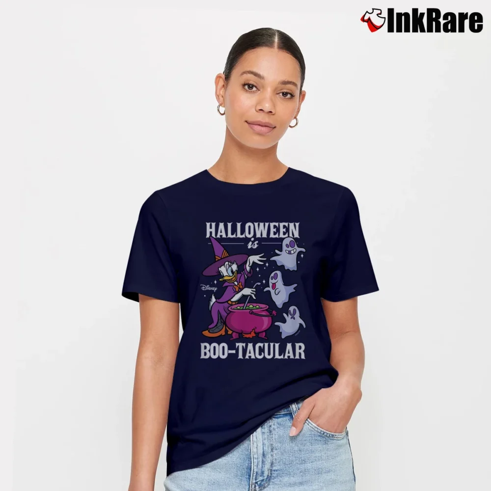 Women’s Disney Daisy Duck Bootacular Halloween T-Shirt in navy | Soft, Flattering Fit