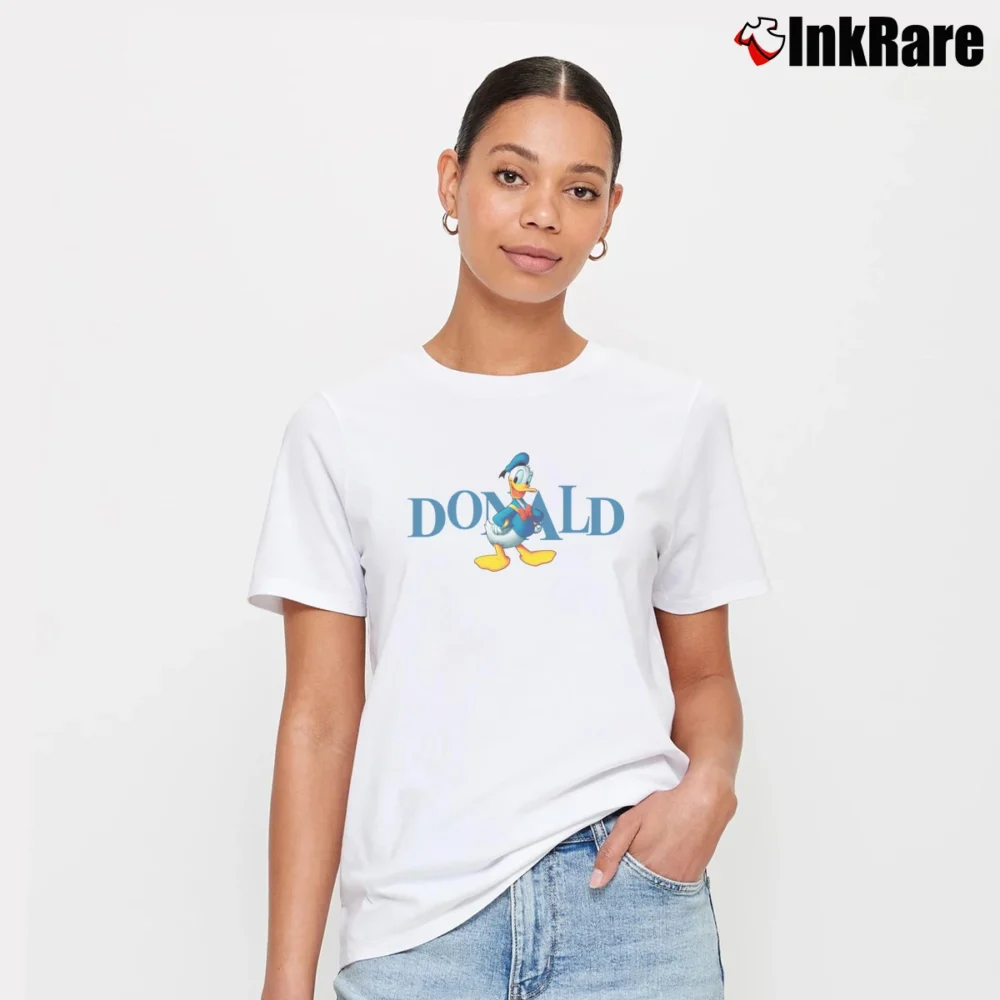 Women’s Disney Donald Duck Signature T-Shirt in white | Soft, Flattering Fit
