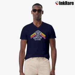 Men’s Disney Epcot 90s Vintage V-Neck Tee in navy | Sharp, Breathable, Everyday Staple