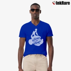 Men’s Disney Fantasmic Sorcerer Mickey Mouse Disneyland V-Neck Tee in royal blue | Sharp, Breathable, Everyday Staple