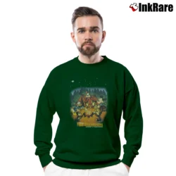 Men’s Disney Fort Wilderness Mickey Goofy Chip Dale Crewneck Sweatshirt in forest green | Cozy Fabric, Clean Style
