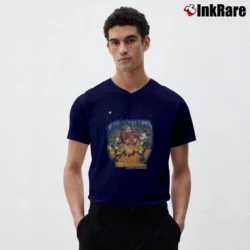 Men’s Disney Fort Wilderness Mickey Goofy Chip Dale V-Neck Tee in navy | Sharp, Breathable, Everyday Staple