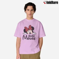 Men’s Disney Gigi Mouse Mickey Minnie Classic T-Shirt in light pink | Soft, Breathable Everyday Wear