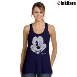 Women’s Disney Girls Mickey Mouse Distressed Face Tank Top in navy | Lightweight, Movement-Friendly