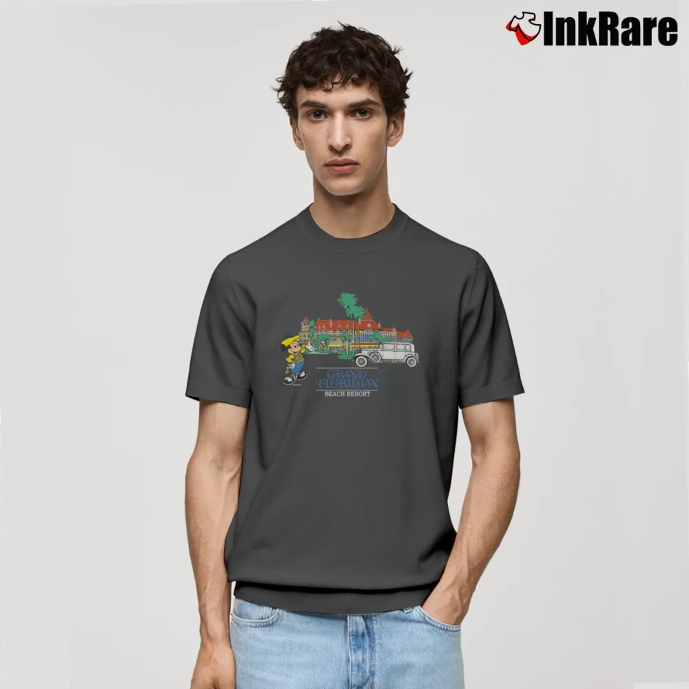 Men’s Disney Grand Floridian Resort Mickey Mouse 1980s Classic T-Shirt in charcoal | Soft, Breathable Everyday Wear