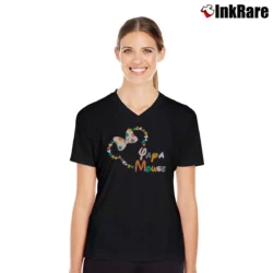 Women’s Disney Grandma Mickey Head Mother's Day Trip V-Neck Tee in black | Chic Neckline, Soft Texture