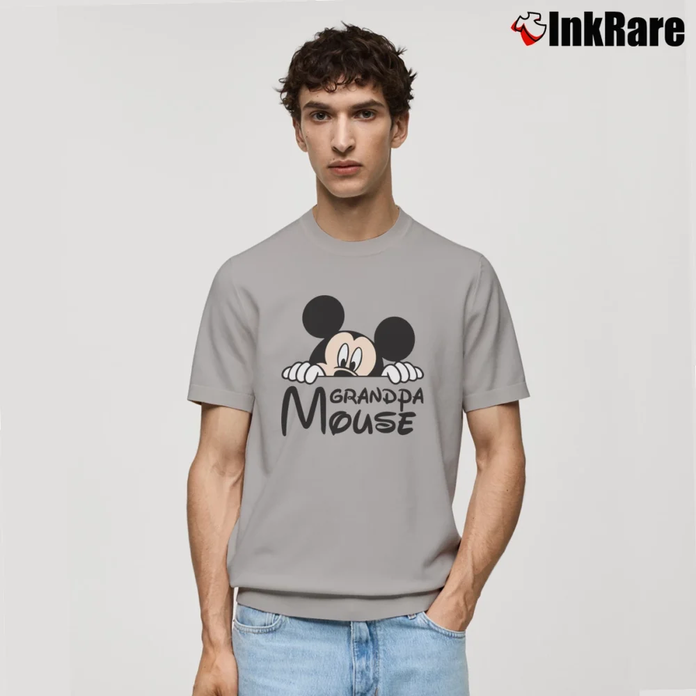 Men’s Disney Grandpa Mickey Minnie Family Matching Classic T-Shirt in sport grey | Soft, Breathable Everyday Wear