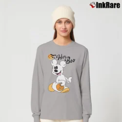 Women’s Disney Halloween Couples Her Boo His Boo Mickey Minnie Long-Sleeve Top in sport grey | Sleek, Versatile, All-Season