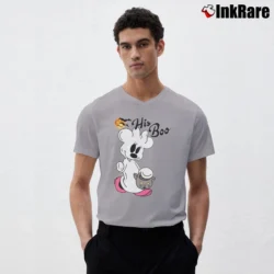 Men’s Disney Halloween Couples Her Boo His Boo Mickey Minnie V-Neck Tee in sport grey | Sharp, Breathable, Everyday Staple