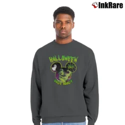 Men’s Disney Halloween Oogie Boogie Bash Mickey Head Crewneck Sweatshirt in charcoal | Cozy Fabric, Clean Style