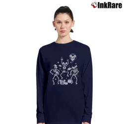Women’s Disney Halloween Skeleton Mickey Balloon Long-Sleeve Top in navy | Sleek, Versatile, All-Season