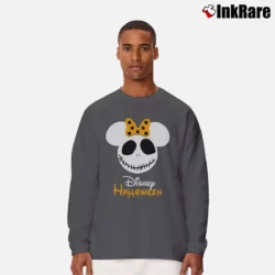 Men’s Disney Halloween Skeleton Mickey Mouse Family Matching Minnie Long-Sleeve Shirt in charcoal | Sleek, Lightweight, Year-Round Wear