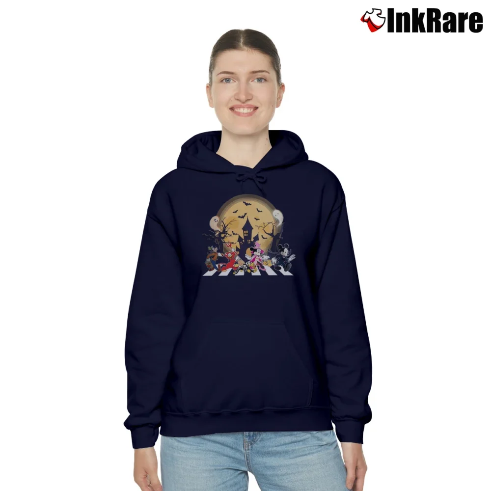Women’s Disney Halloween Spooky Season Mickey Mouse Pumpkin Cozy Hoodie in navy | Warm, Structured, Stylish