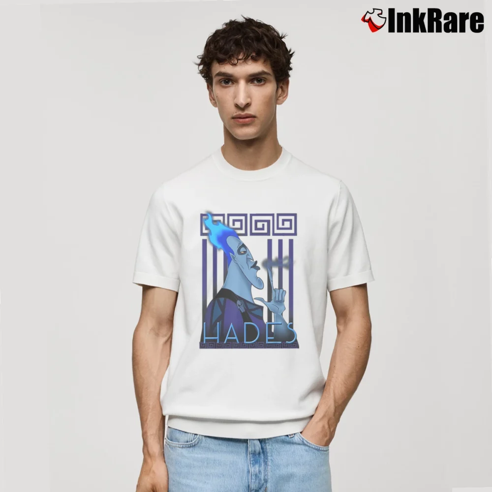 Men’s Disney Hercules Hades Geometric Classic T-Shirt in white | Soft, Breathable Everyday Wear