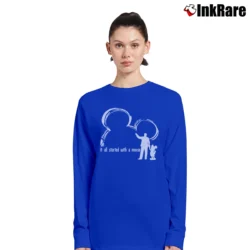Women’s Disney It All Started With A Mouse Long-Sleeve Top in royal blue | Sleek, Versatile, All-Season