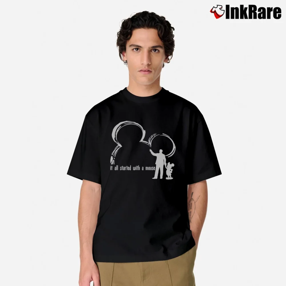 Men’s Disney It All Started With A Mouse Classic T-Shirt in black | Soft, Breathable Everyday Wear