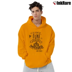Men’s Disney It's Kind Of Fun To Do The Impossible Quote Pullover Hoodie in orange | Cozy, Durable, Modern Fit