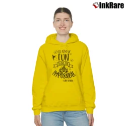 Women’s Disney It's Kind Of Fun To Do The Impossible Quote Cozy Hoodie in yellow | Warm, Structured, Stylish