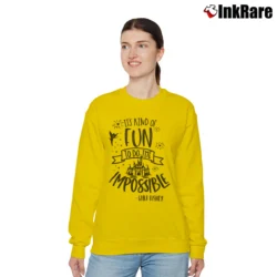 Women’s Disney It's Kind Of Fun To Do The Impossible Quote Relaxed Sweatshirt in yellow | Soft, Laid-Back Vibe