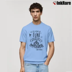 Men’s Disney It's Kind Of Fun To Do The Impossible Quote Classic T-Shirt in light blue | Soft, Breathable Everyday Wear