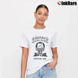 Women’s Disney Lilo And Stitch Ohana Family Skeleton Halloween T-Shirt in white | Soft, Flattering Fit