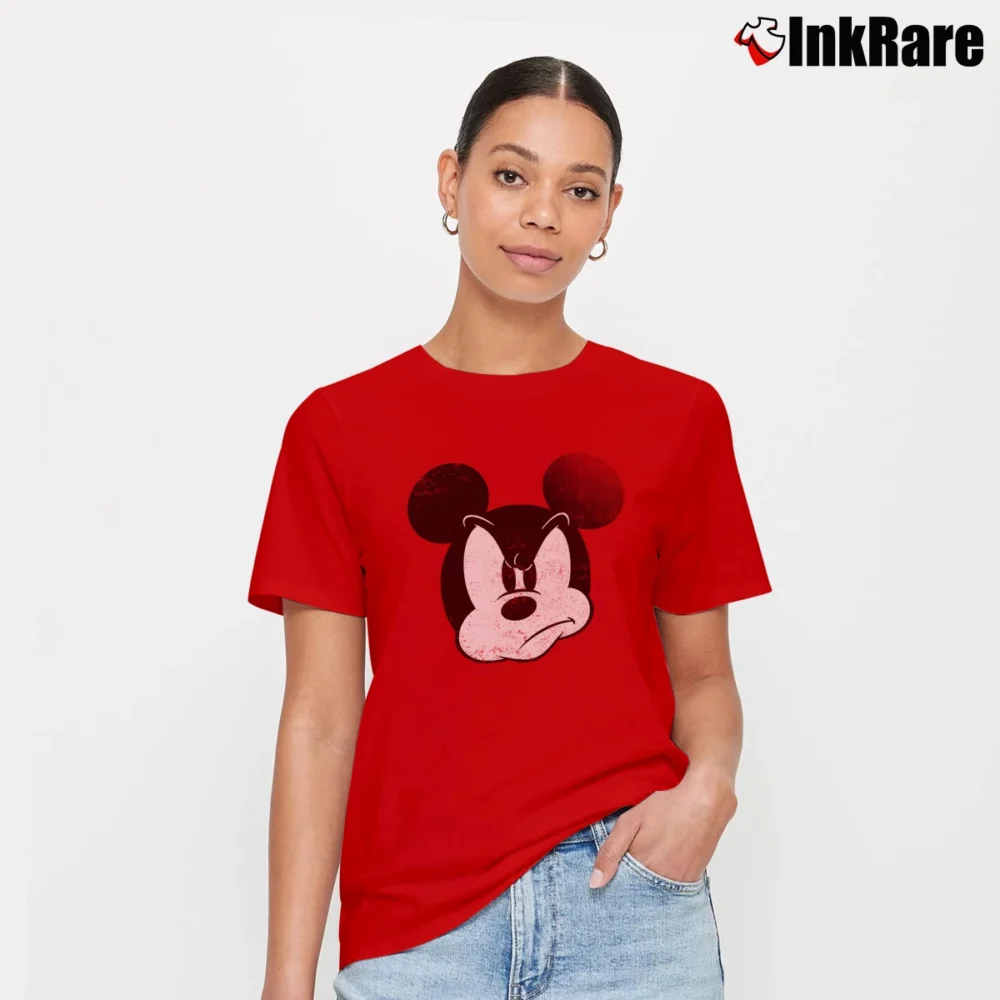 Women’s Disney Mad Mickey Mouse Signature T-Shirt in red | Soft, Flattering Fit
