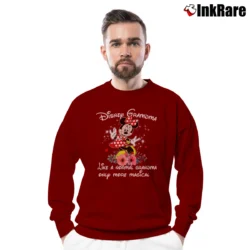 Men’s Disney Magical Grandma Mickey Mouse Mothers Day Quote Crewneck Sweatshirt in maroon | Cozy Fabric, Clean Style