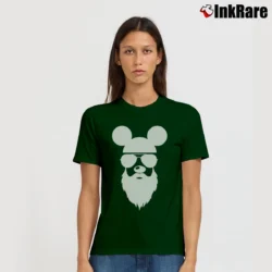 Women’s Disney Mickey Beard Sunglasses Graphic Signature T-Shirt in forest green | Soft, Flattering Fit