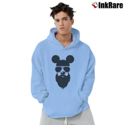 Men’s Disney Mickey Beard Sunglasses Graphic Vintage Pullover Hoodie in light blue | Cozy, Durable, Modern Fit