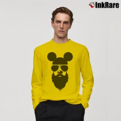 Men’s Disney Mickey Beard Sunglasses Graphic Vintage Long-Sleeve Shirt in yellow | Sleek, Lightweight, Year-Round Wear