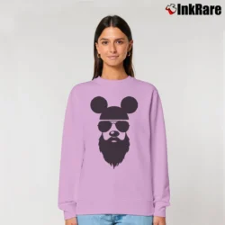 Women’s Disney Mickey Beard Sunglasses Graphic Vintage Relaxed Sweatshirt in light pink | Soft, Laid-Back Vibe