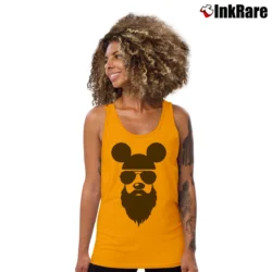 Women’s Disney Mickey Beard Sunglasses Graphic Vintage Tank Top in orange | Lightweight, Movement-Friendly